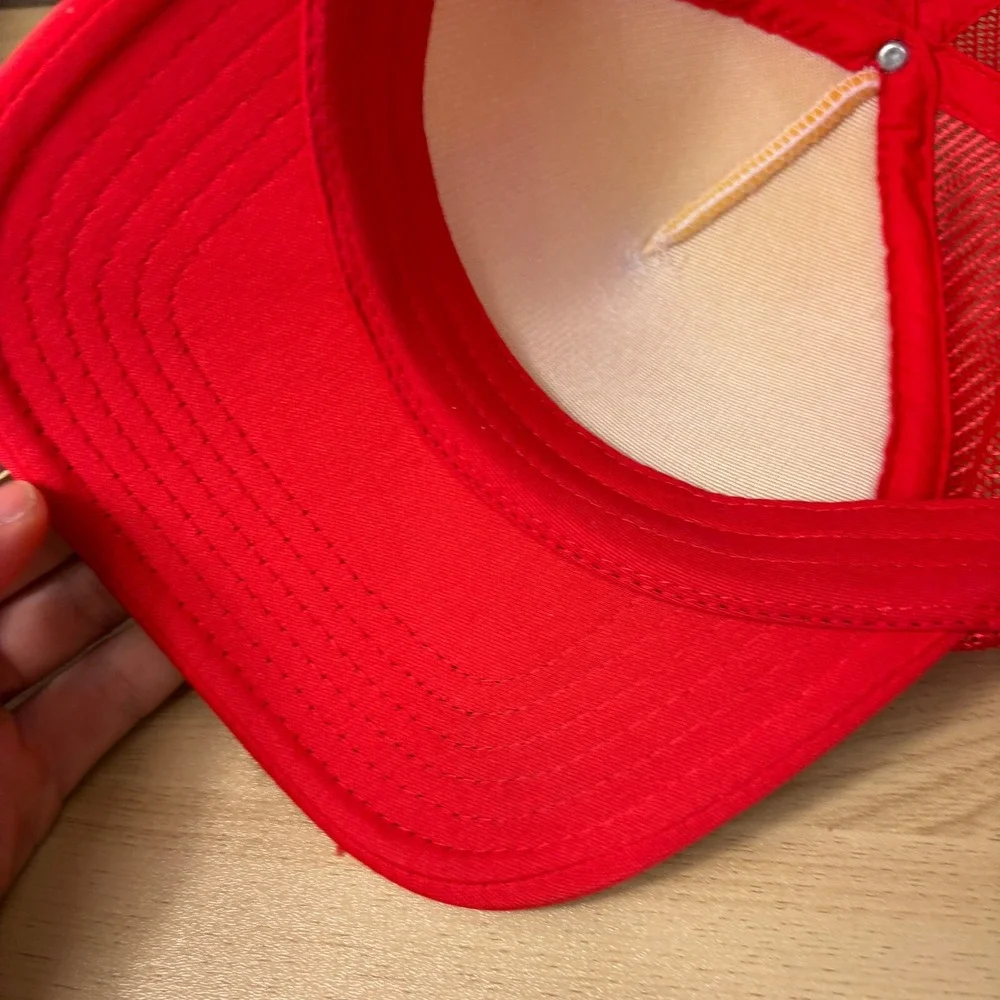 Budweiser Hat Cap Snapback‎ Red White Trucker Beer Brewing Adjustable